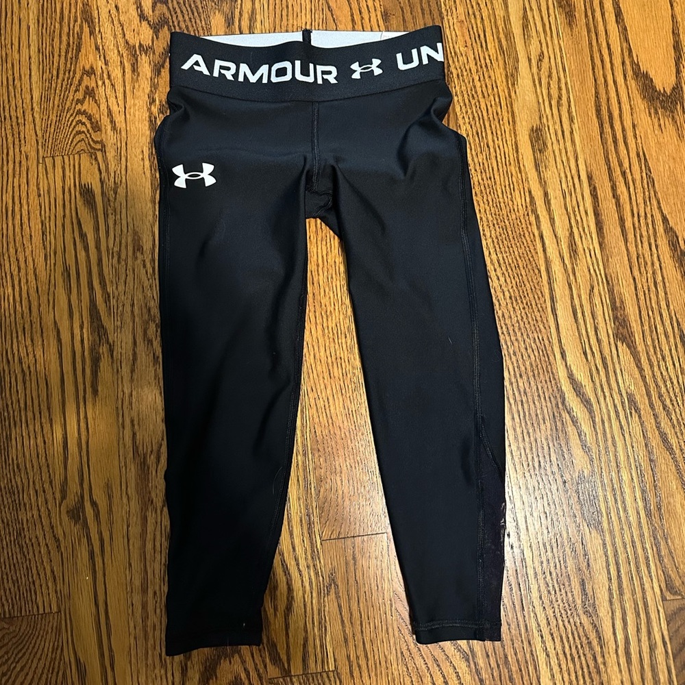 Under Armour Black and White Leggings with Branded Waistband